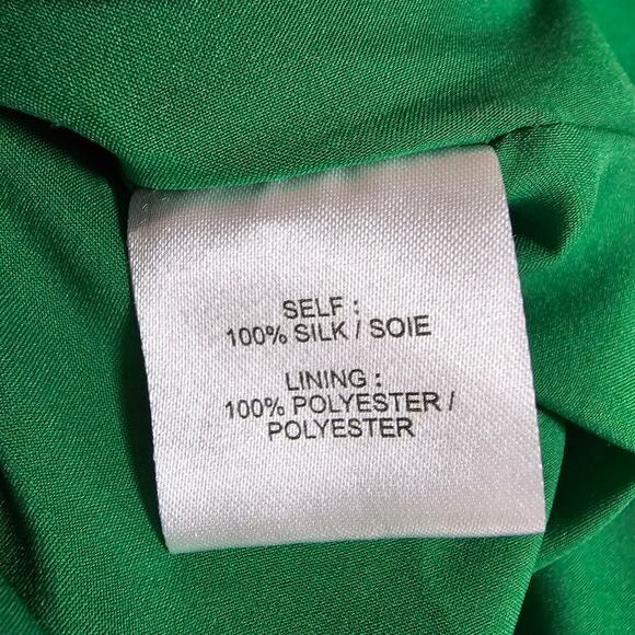 Tonya Taylor Nomi Wrap Ruffle Silk Dress Green Leopard Print Size 8 - Picture 13 of 14